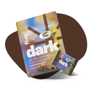 Five High Dose Sea Salt THC Dark Chocolates